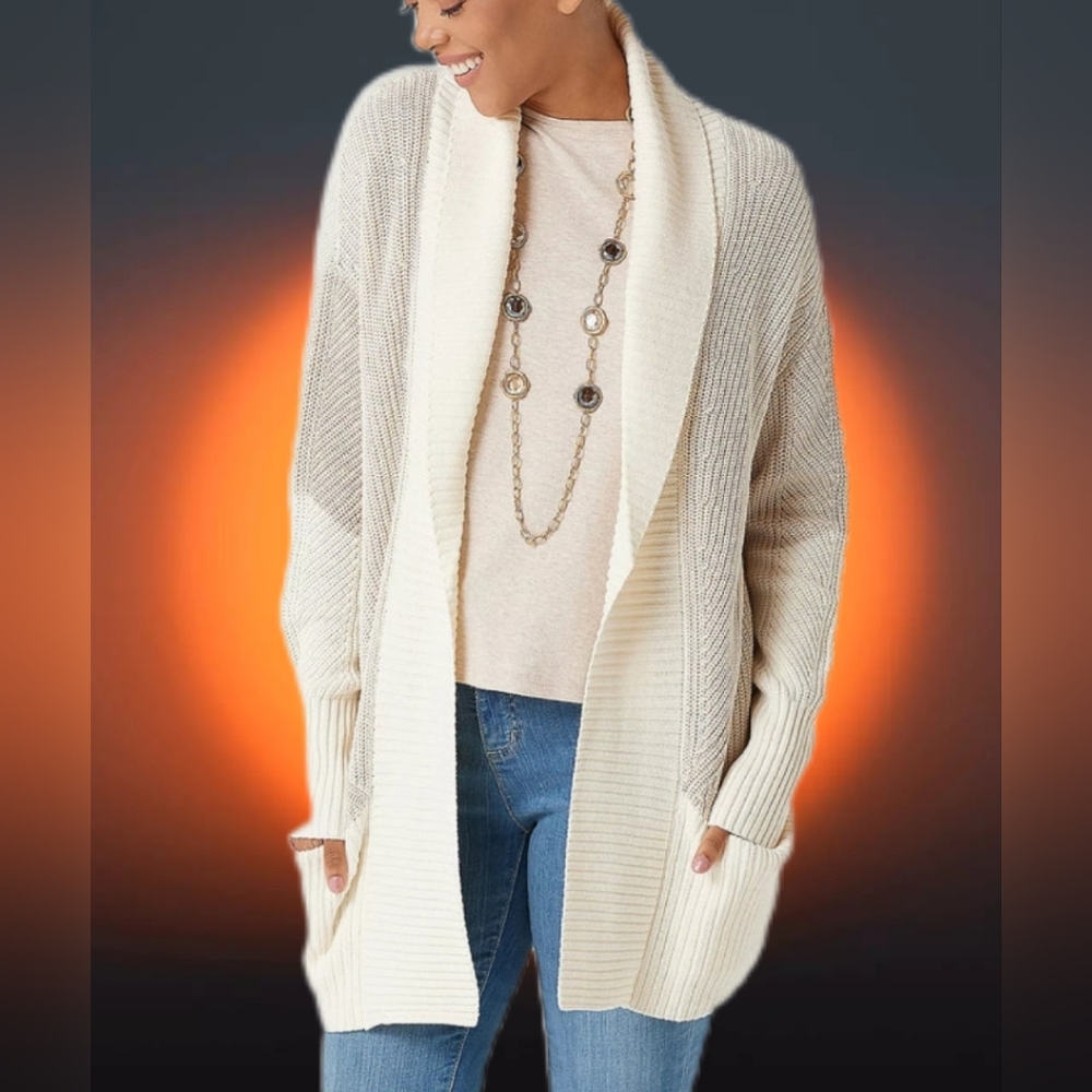 Scraf Collar Cardigan by Isaac Mizrahi Live